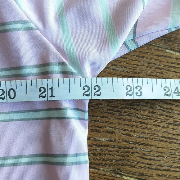 Nike Coller Polo Golf Shirt Tiger Woods Edition stripes pink Size Medium. Made i - Picture 8 of 8